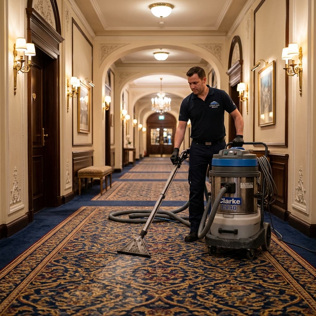 Professionelle Teppichreinigung Hotelflur München
